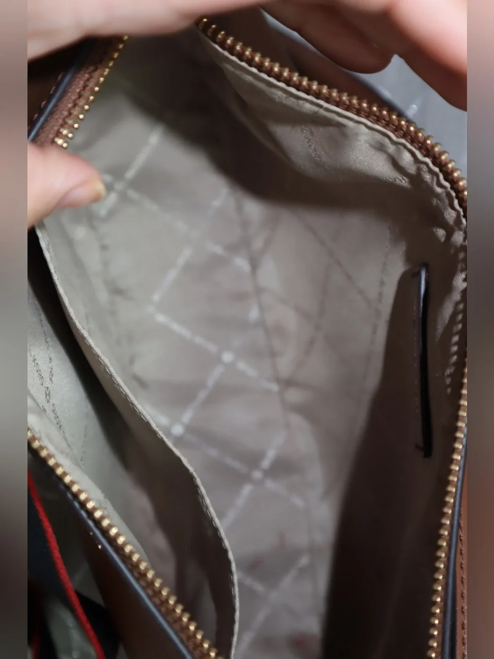 Michael Kors Men's Tan Leather Zip Pouch